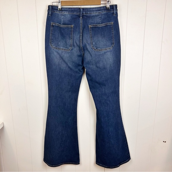 Driftwood Farrah Flare Jeans Dark Wash 31 X 32 Retro 70's Hippie Boho Denim - Picture 2 of 10